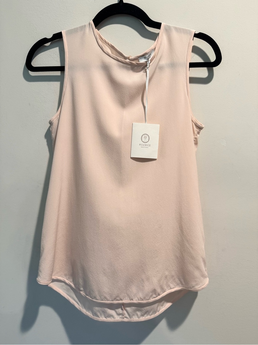 Peserico Blush Pink Silk Sleeveless Tank Top NWT Made in Italy Size 38